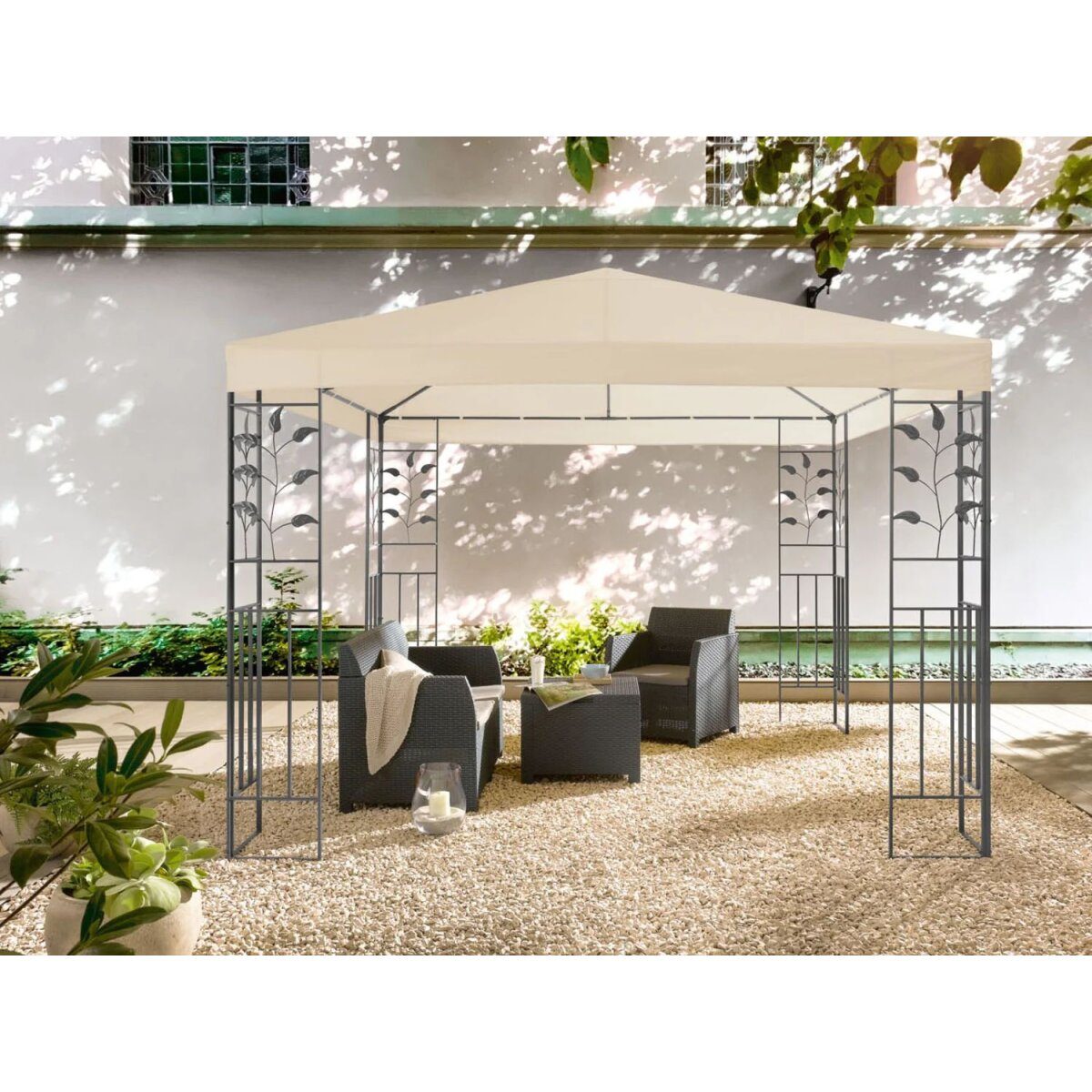 LIVARNO HOME Pavillon, 3 x 3 m, mit Stahlrahmen, beige