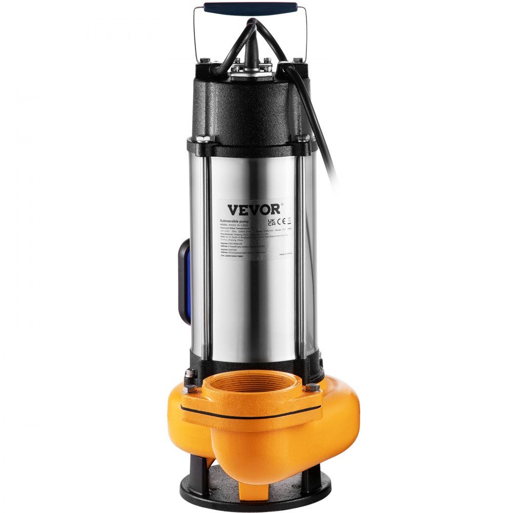 Schmutzwasserpumpe mit variablem Schwimmerschalter Tauchpumpe 2200W Gartenpumpe Fördermenge 60000L/h Schmutzwasser-Tauchpumpe max. Hub 18m Wasserpumpe IPX8 Ideal zum Pumpen von Wasser