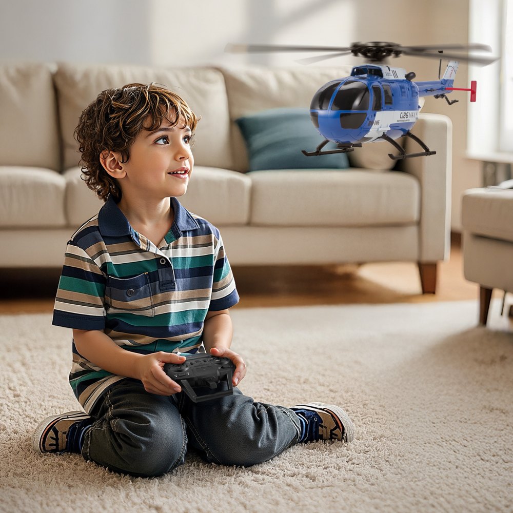 Hélicoptère RC, hélicoptère télécommandé 2,4 GHz avec hélice unique et gyroscope 6 axes, avion RC 4 canaux pour débutants, lumière LED et décollage/atterrissage à un bouton, pour enfants à partir de 8 ans Hélicoptère RC, hélicoptère télécommandé 2,4 GHz avec hélice unique et gyroscope 6 axes, avion RC 4 canaux pour débutants, lumière LED et décollage/atterrissage à un bouton, pour enfants à partir de 8 ans