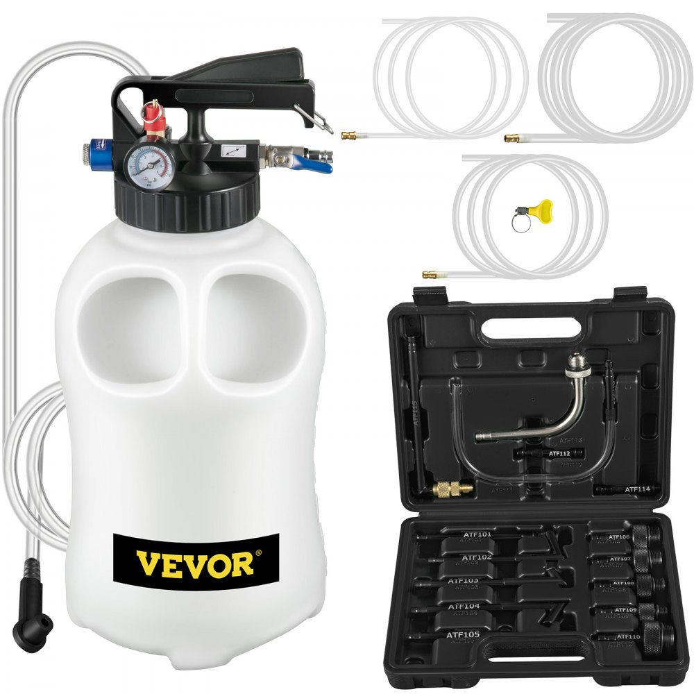 Hand pump oil suction pump oil pump suction pump 10 L, oil fluid extractor hand pump 9.91 x 5.59 x 14.99 cm, transfer pump suction pump liquid extractors with 14 most common adapters, oil pump set