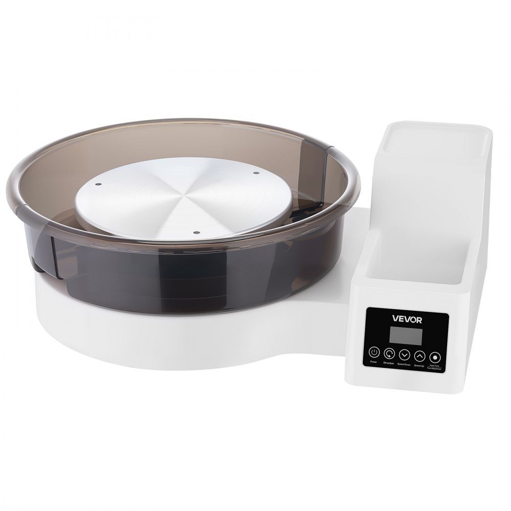 Elektryczne koło garncarskie 450 W, tokarka do ceramiki 28/36 cm Gramofon, koło ceramiczne z pedałem i regulacją prędkości 30-300 obr./min i zdejmowaną umywalką, dla początkujących DIY Clay Art, biały