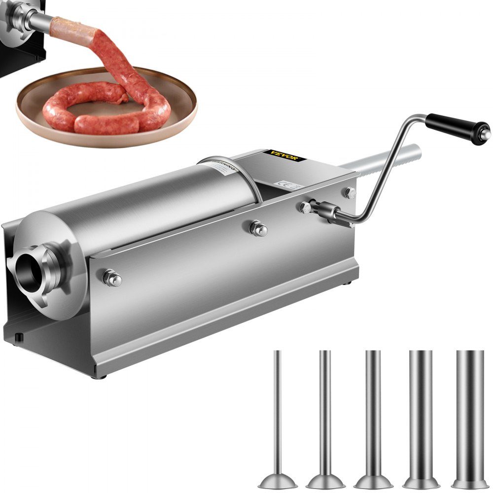Wurstfüller 5L Fleischwolf Wurstmaschine Wurstfüllmaschine Horizontale Edelstahl-Wurstspritze