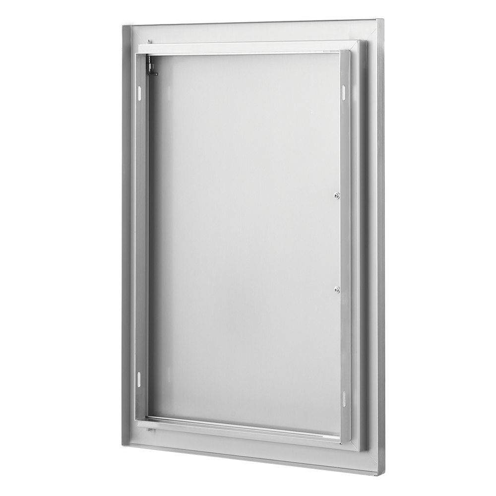 Grill-Zugangstür, 432 x 610 x 46 mm, einzelne Außenküchentür, bündig montierte Edelstahltür, vertikale Wandtür mit Griff, für Grillinsel, Grillstation, Außenschrank usw