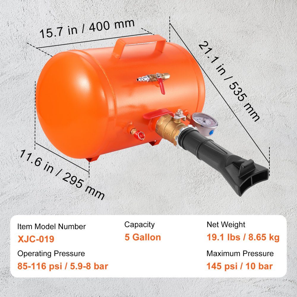 Pneumatic Tire Bead Seater 19L Blaster Tool Seat Filler for Trucks 10 Bar
