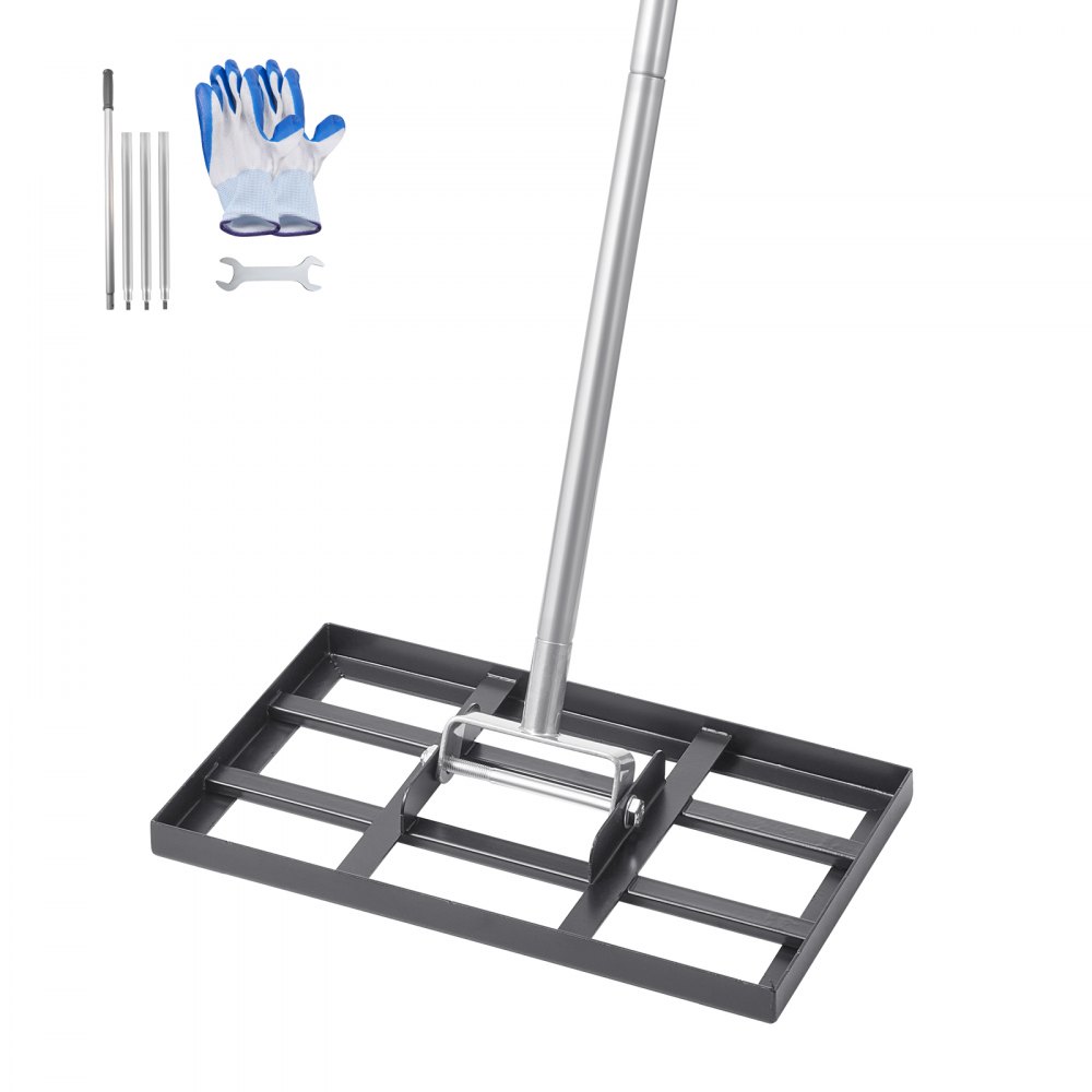 Lawn Squeegee, Leveling Rake with 198cm Handle, 431x254mm Base Plate, Rust Resistant Carbon Steel Leveling Rake, 5 Adjustable Heights, Lawn Leveling Tool for Yard and Golf Course Lawn Squeegee, Leveling Rake with 198cm Handle, 431x254mm Base Plate, Rust Resistant Carbon Steel Leveling Rake, 5 Adjustable Heights, Lawn Leveling Tool for Yard and Golf Course