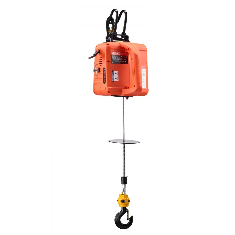 Treuil électrique, capacité de charge de 500 kg, palan électrique 3 en 1, 1500 W, hauteur de levage de 7,6 m, 5 m/min, avec télécommande manuelle, filaire et sans fil pour usine, entrepôt et garage
