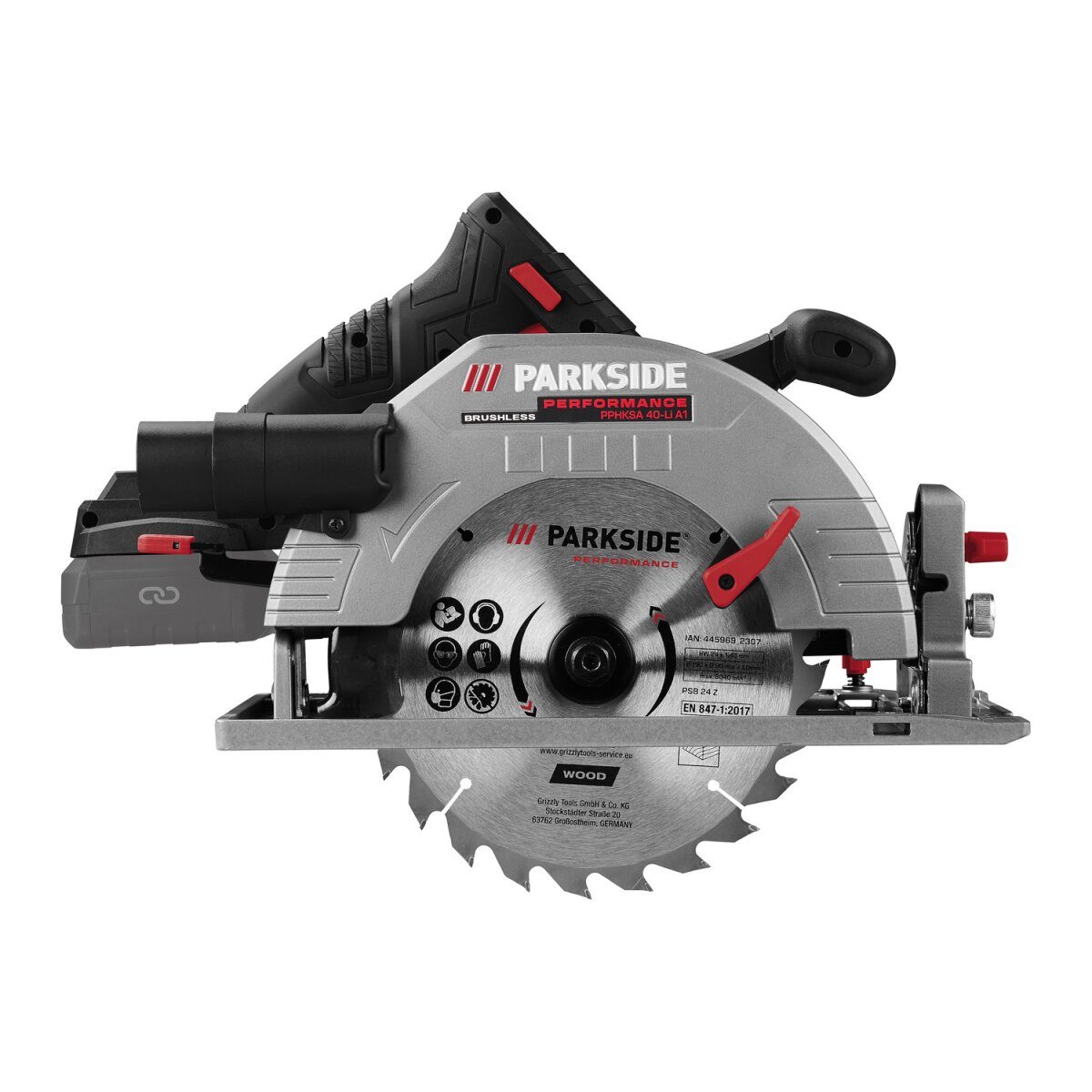 PARKSIDE PERFORMANCE® 40 V accu-handcirkelzaag “PPHKSA 40-Li A1”, zonder accu en lader