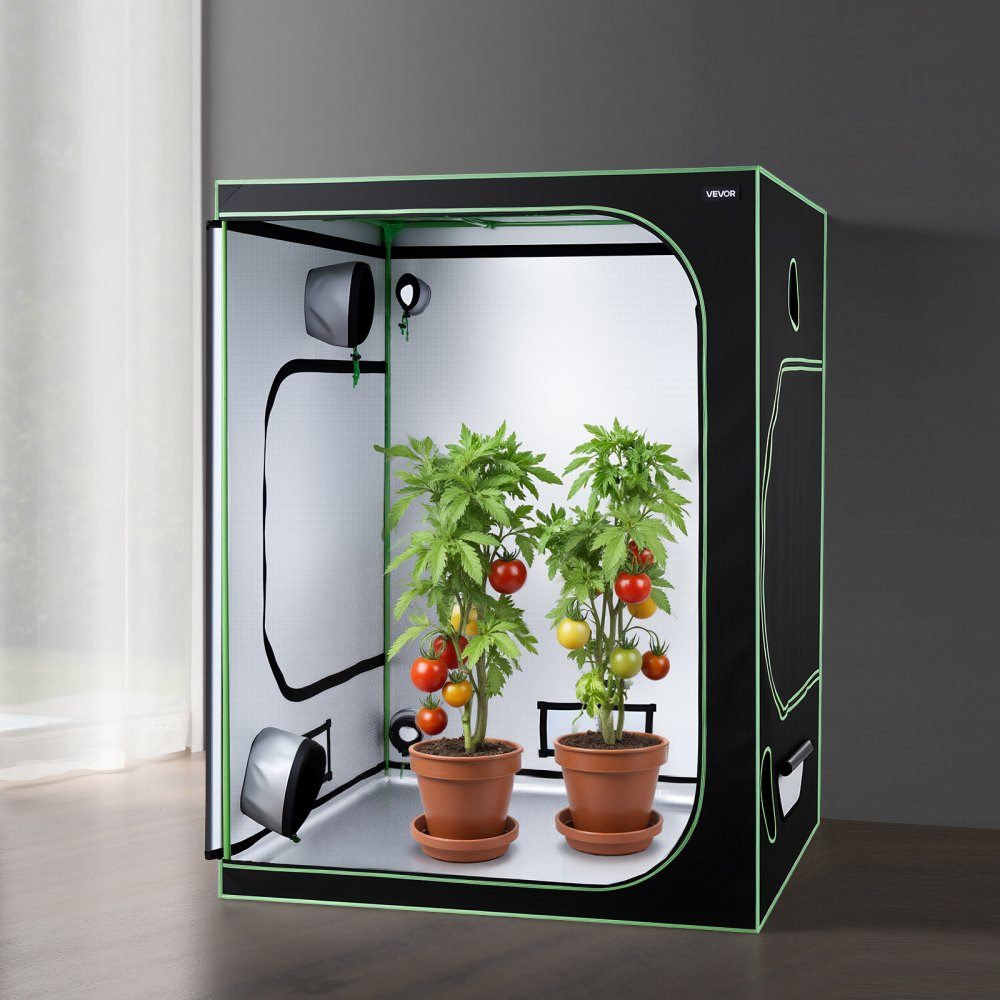 Grow Tent 150x150x200cm Indoor Plant Tent with Full Spectrum LED Grow Light and Ventilation System 600D High Reflective Mylar Grow Box Grow Tents Greenhouse for Flowers and Vegetables