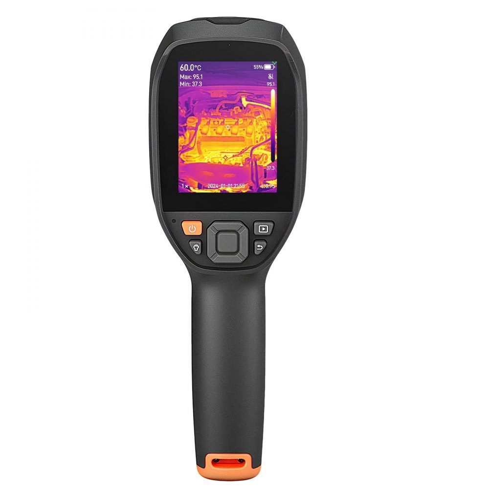 Thermal Imaging Camera, TISR Super Resolution 512 x 384, Thermal Imaging Camera with 2MP visual camera, 256 x 192 IR resolution, 25Hz refresh rate, -20°C to 550°C, 4 image modes and 7 color palettes