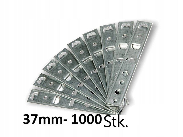 1000x kotwy montażowe, stal ocynkowana, kotwy wkręcane, mocowania okien w kształcie litery U, DRUTEX ALUPLAST 37mm 1000x kotwy montażowe, stal ocynkowana, kotwy wkręcane, mocowania okien w kształcie litery U, DRUTEX ALUPLAST 37mm