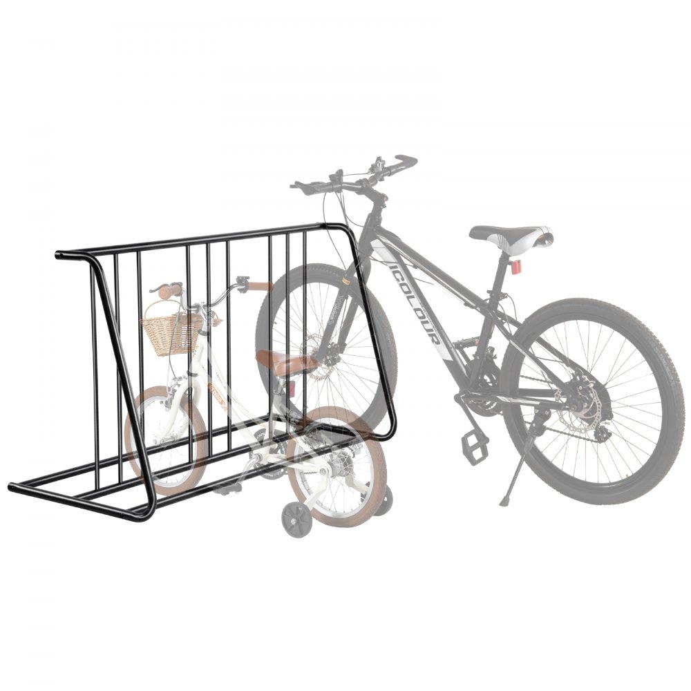 6 Bike Rack, Freestanding Bike Holder Stand Compatible with 76.2mm Tires, Carbon Steel Double Sided Floor Bike Rack for Walkways, Garages and Indoor Use