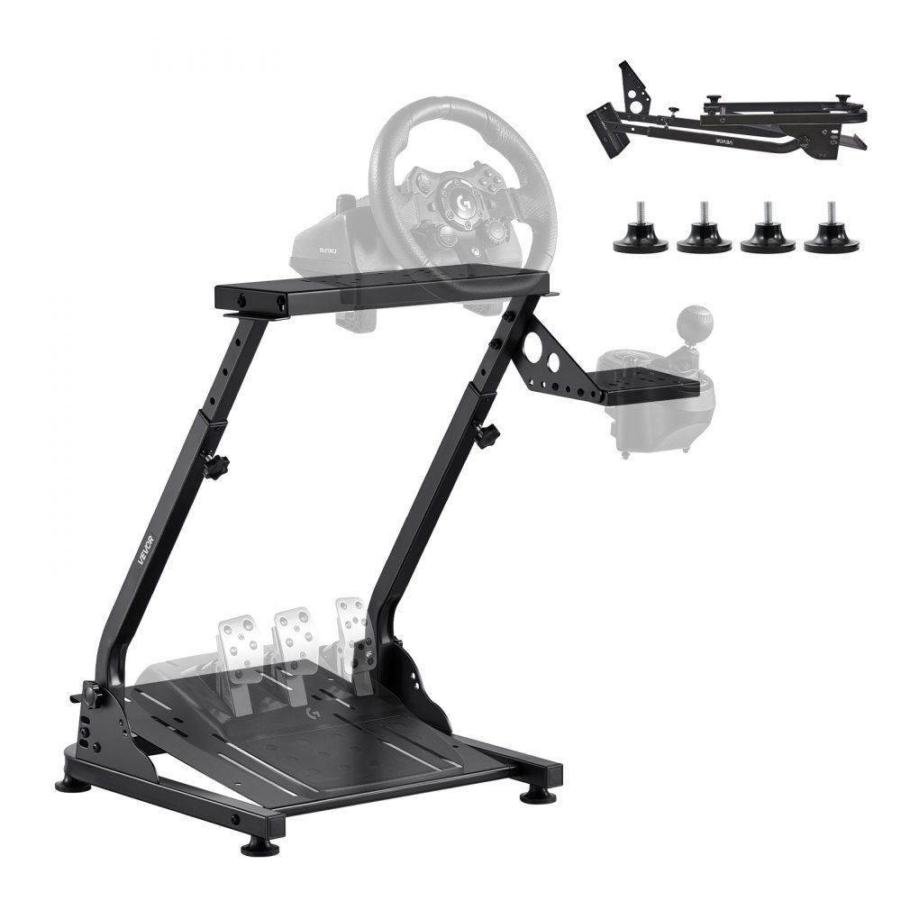 Steering wheel stand adjustable & foldable simulator stand for Logitech G29 G27 G920 G923, Thrustmaster T300RS T300GT T248 TS-PC TSXW Gaming Cockpit, pedal simulator not included