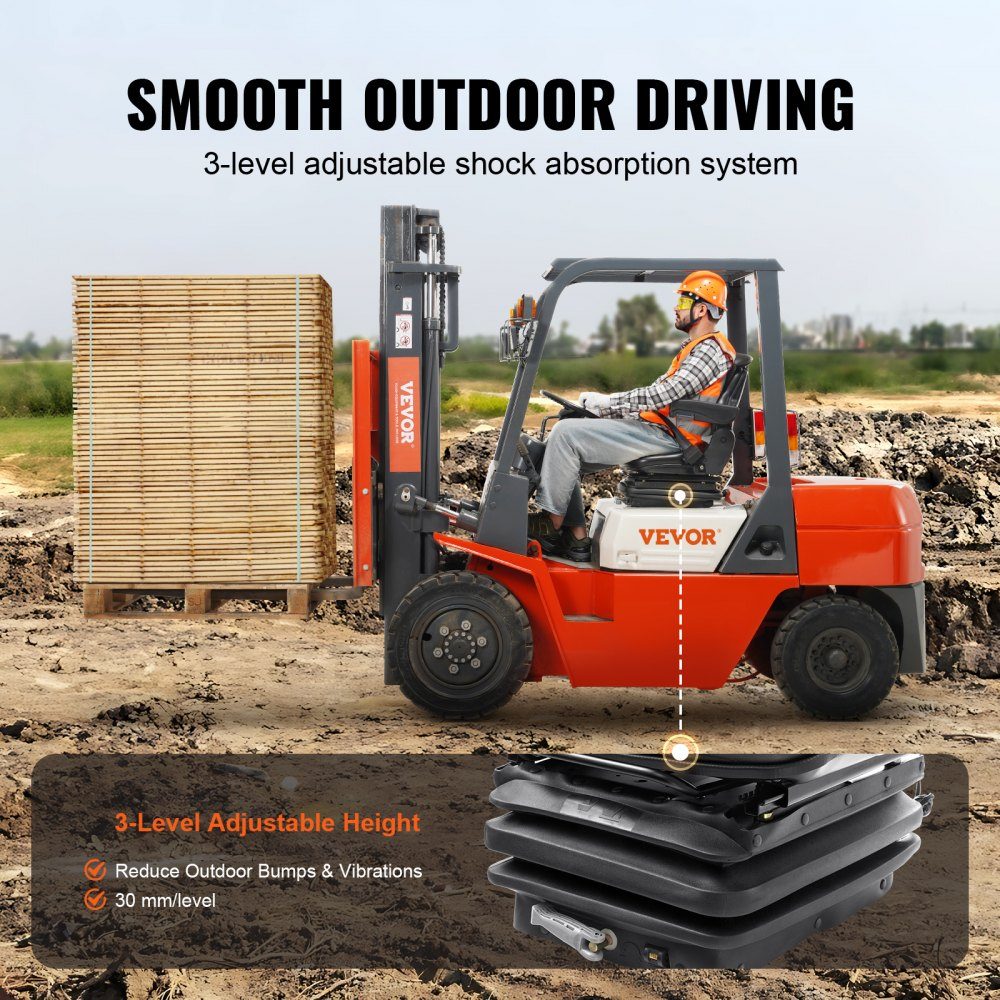 Tractor Seat 590 x 560 x 755mm 0-180° Tractor Seat Universal Tractor Seat Tractor Seat Tractor Seat Forklift PVC 33.1kg for most mechanical seats such as forklifts