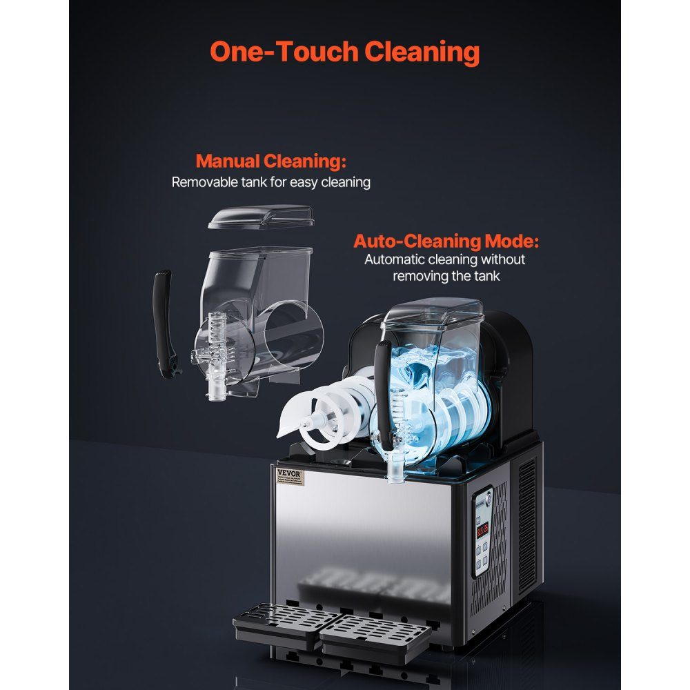 Commercial Slush Machine, 4L x 2 Double Tank Slush Ice Machine, Slushy Machine for Frozen Drinks, 32 Cup Margarita Smoothie Machine for Home, Party, Restaurant, Cafe, Bar