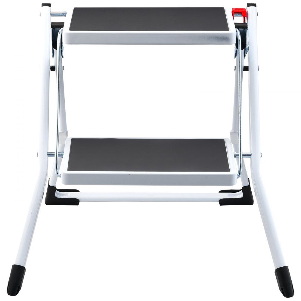 Household ladder 500x480x450mm folding step ladder made of steel step ladder 2 steps step ladder 150kg load capacity folding step double step ladder 445mm high kitchen ladder non-slip step stool