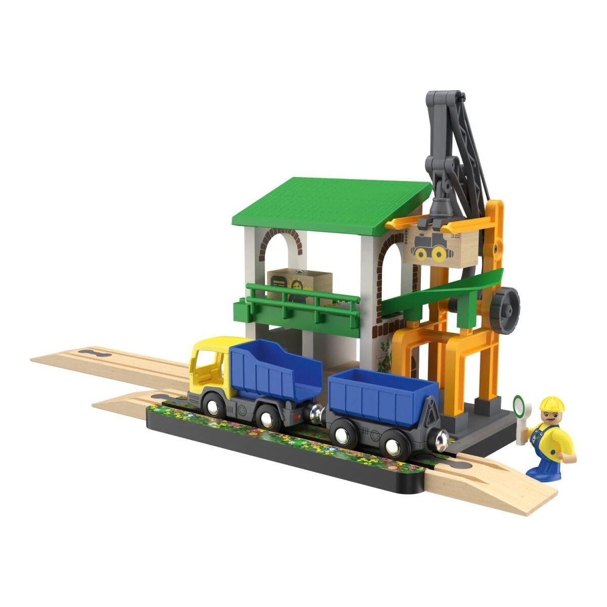 LUPILU® locomotive shed / train station / switch house / loading station, 13 parts / 8 parts / 4 parts / 15 parts (loading station)