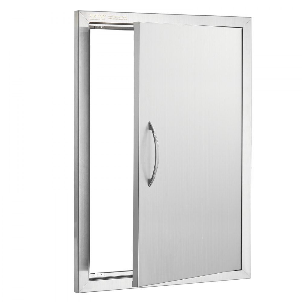 Porte d'accès au gril 508x686mm Porte de cuisine extérieure simple Porte encastrée en acier inoxydable Porte murale verticale avec poignée pour Grill Island Grill Station Armoire extérieure