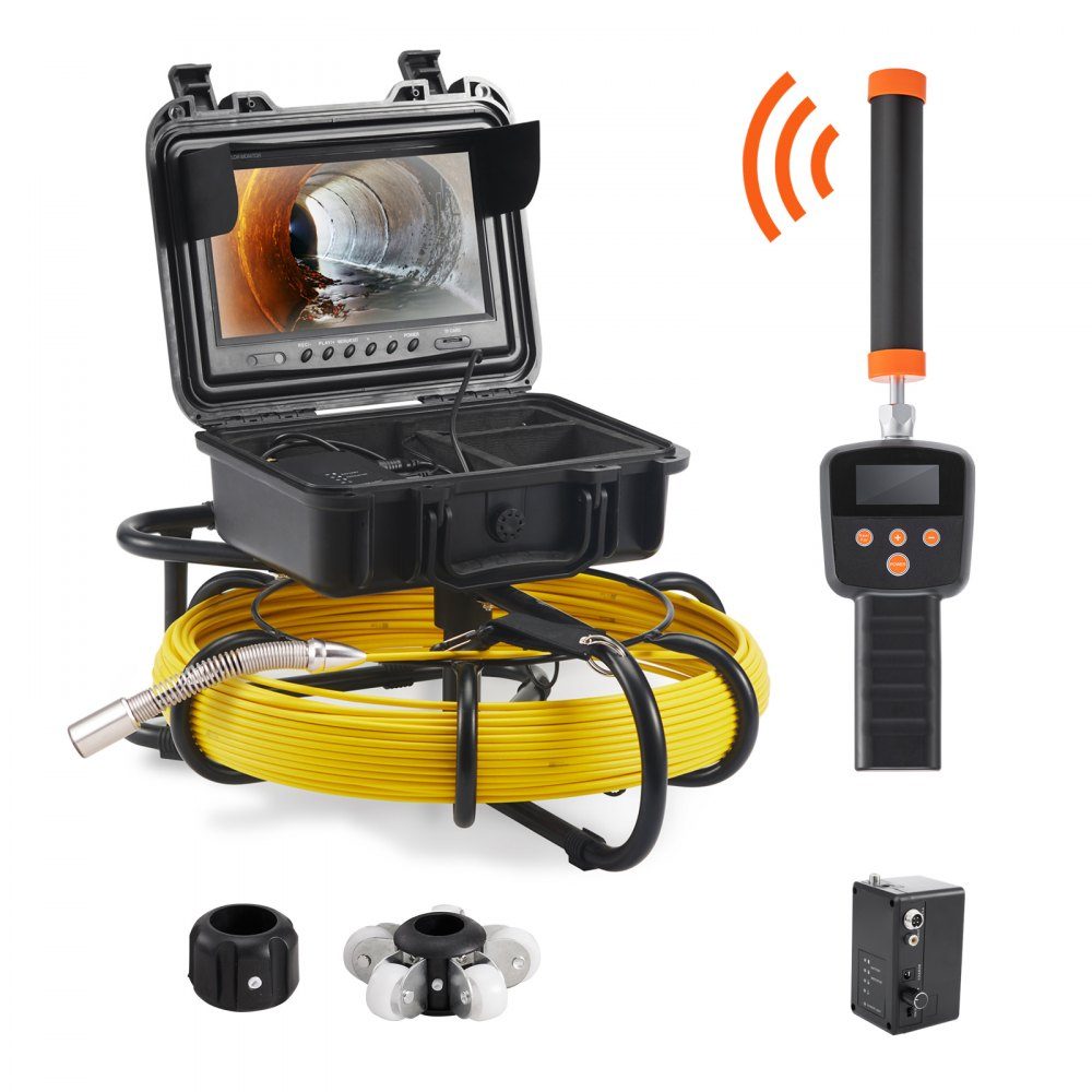 Kamera rurowa 50 m, 9 cali 720P Kamera inspekcyjna Kamera kanalizacyjna ze śledzeniem 512 Hz, baterią litową 12 V 4500 mAh Kamera endoskopowa IP68 do kanałów ściekowych, kanalizacji, drenów