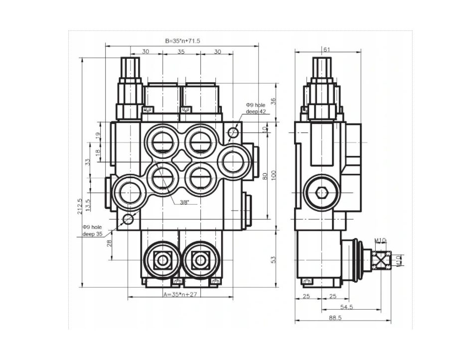 Rozdzielacz hydrauliczny Premium PŁYWAJĄCY 2 szt. 40l