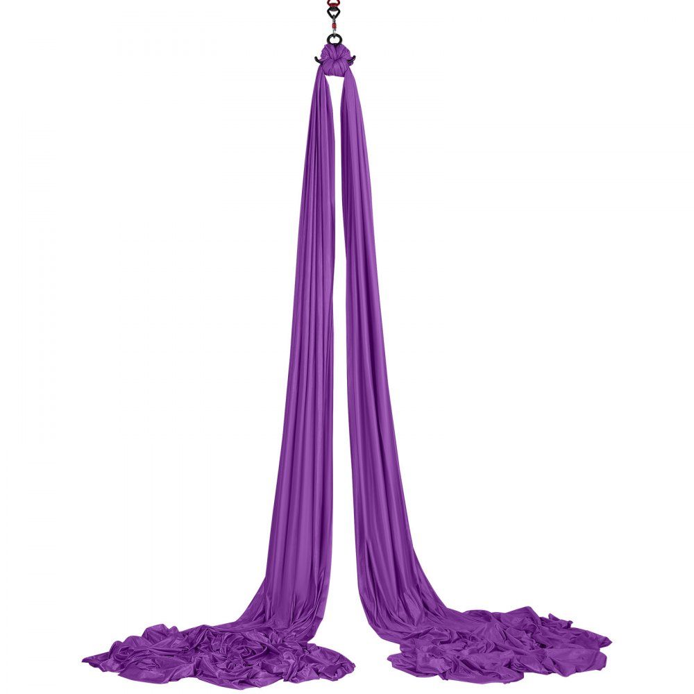 Aerial Yoga Hammock Set 8 x 2.8 m, Purple Aerial Yoga Swing Air Flies, Indoor Aerial Yoga Hammock Swing 1000 kg Max. Load Capacity, Includes Yoga Socks, Steel Carabiner and Aluminum Swivel