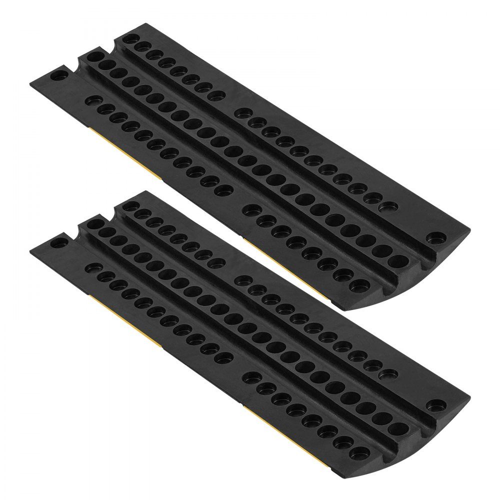 100cm Cable Bridge 9979kg Load Capacity 2 Channel Rubber Overflow Guard Trip Protection Flooring for High Threshold Areas Home Office Warehouse 2 Pack
