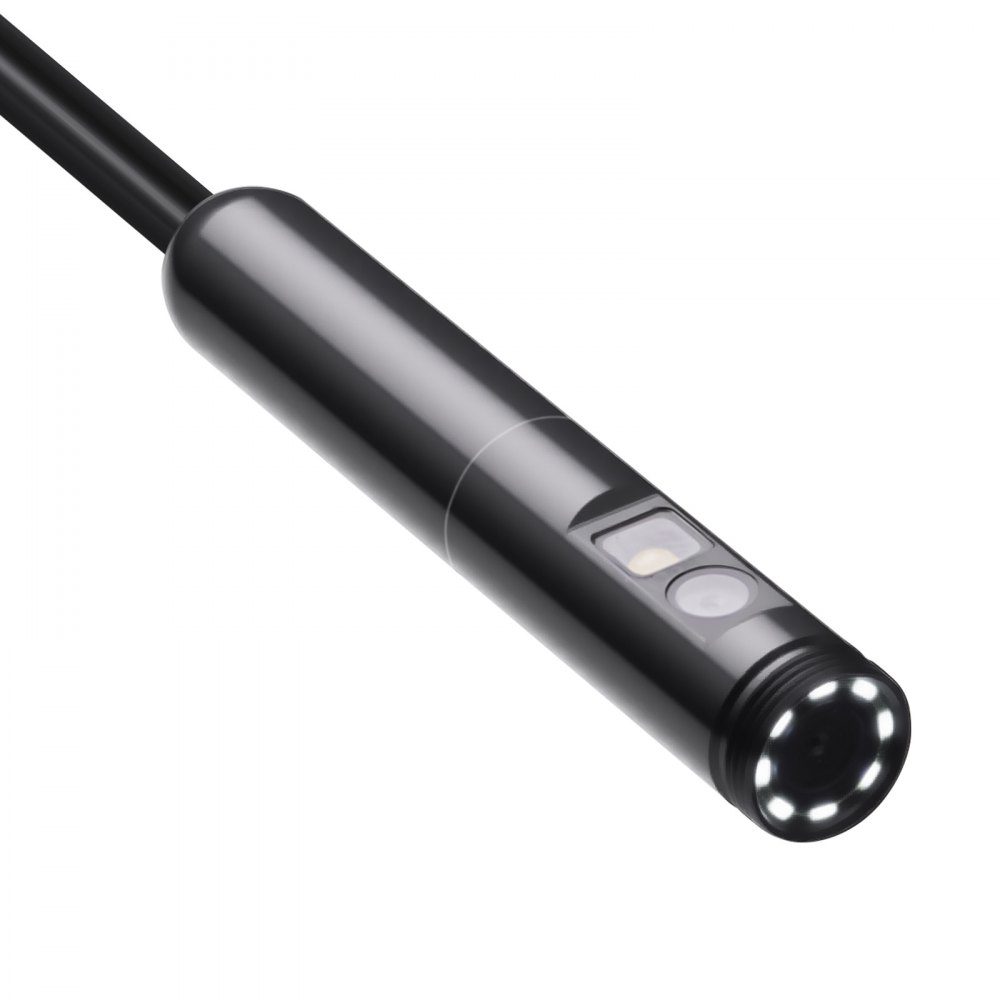 Endoskopkamera mit Licht, Doppelobjektiv-Endoskop für Android und iOS, 1920P HD-Inspektionskamera mit 8+1 LED-Leuchten, 2x Zoom, 3 m Schlangenkabel, IP67 wasserdichte Kamera für Auto, Sanitär
