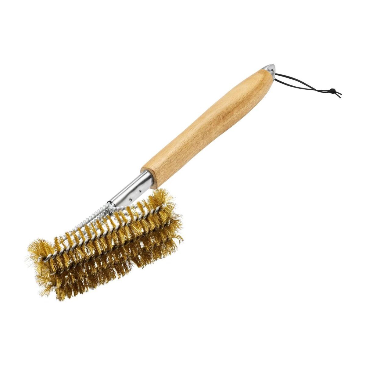 Accessoires de gril GRILLMEISTER avec manche en bois (brosse à gril en laiton)
