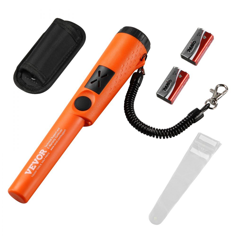 Pinpointer de détecteur de métaux, IP66, détecteur de métaux entièrement étanche, profondeur de détection de 5 cm, propointeur, chasse au trésor avec 3 modes, son/vibration/son + vibration, pile 9 V et sac en velours inclus