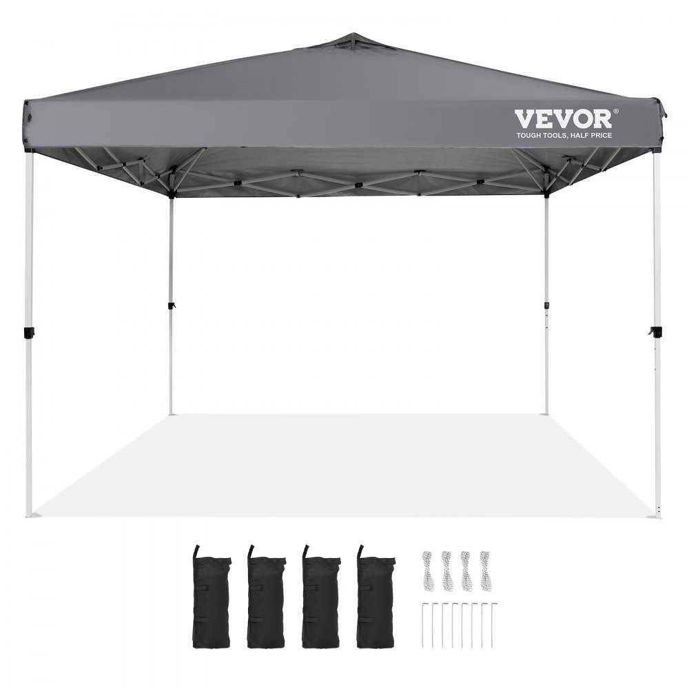 Pavillon 304,8 x 304,8 x 320 cm, Gartenzelt, 250D PU, silberbeschichteter Stoff, Faltpavillon inklusive Aufbewahrungstasche, Partyzelt, 6–8 Personen, Pop-Up-Zelt, Faltzelt, Gartenpavillon für Campingausflug