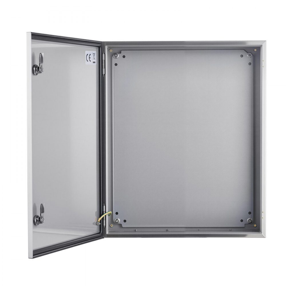 Schaltschrank-Elektroverteilerkasten, 600 x 500 x 200 mm, Edelstahl 304, Wandmontage, für elektrische und elektronische Außengeräte, Montageplatte, Scharniere, Schloss, Schutzart IP66
