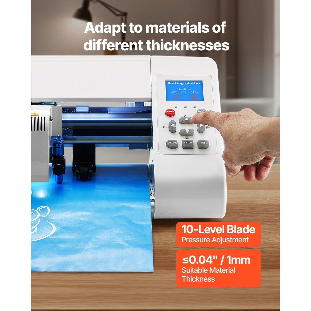 Vinyl cutter (33cm cutting size) with automatic edge detection & design software & materials, compatible with SVG/EPS/PLT, for custom craft card stickers
