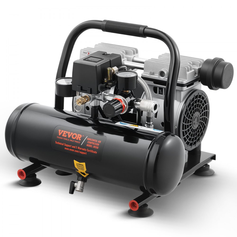 Compresseur d'air, réservoir en acier de 1 gallon, 1 HP, 1,5 CFM, 7 bars, compresseur d'air sans huile et pression maximale de 120 PSI, 68 dB, compresseur portable ultra silencieux pour réparation de voiture, pression des pneus, peinture en aérosol Compresseur d'air, réservoir en acier de 1 gallon, 1 HP, 1,5 CFM, 7 bars, compresseur d'air sans huile et pression maximale de 120 PSI, 68 dB, compresseur portable ultra silencieux pour réparation de voiture, pression des pneus, peinture en aérosol