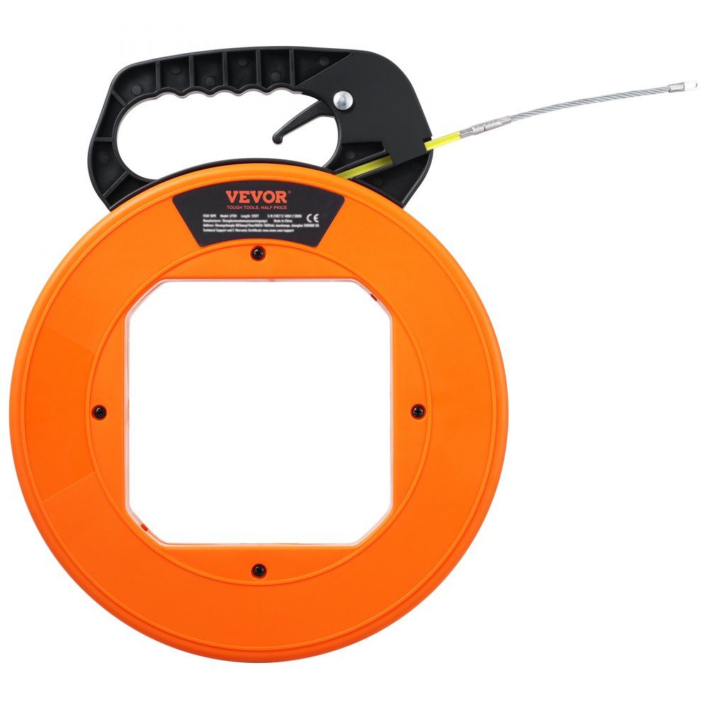 Cable Pulling Aid, 30.5m x 4.2mm, Fiberglass Wire Puller with Optimized Housing and Handle, User-Friendly Cable Pulling Tool, Pulling Spiral for Wall & Electrical Cables, Non-Conductive