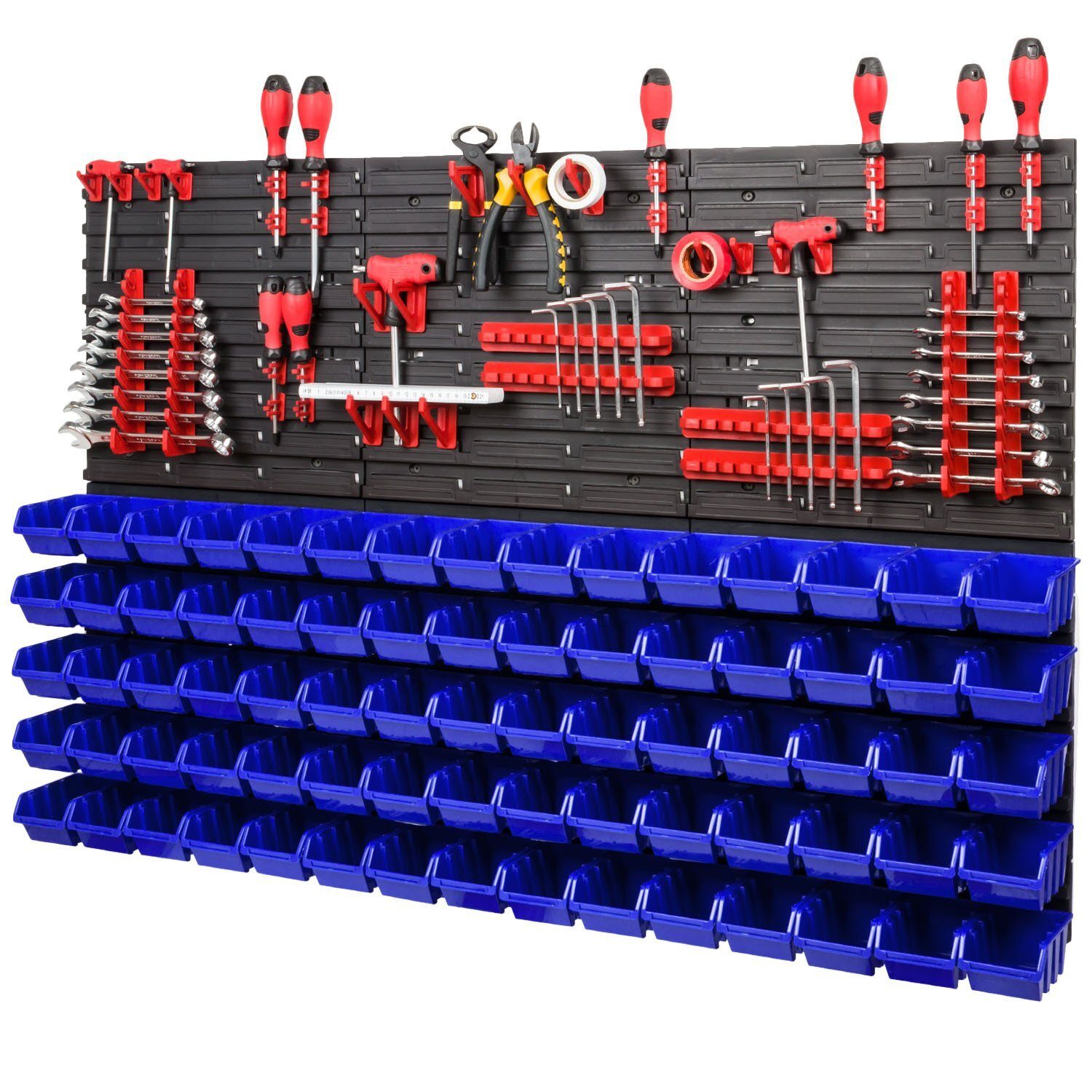 *BEST-SELLER* Ensemble mural à outils Porte-outils avec système de rangement mural perforé Étagère murale perforée à outils Ensemble d'étagères d'atelier