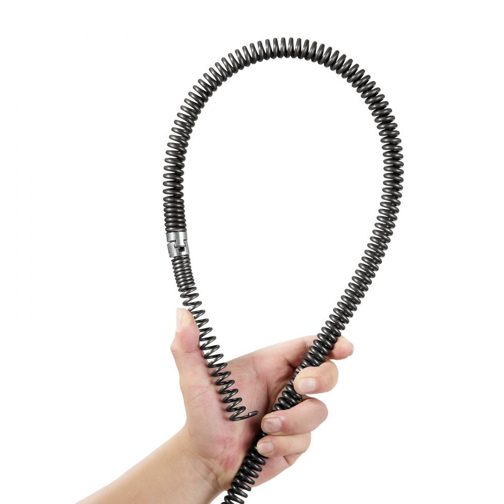 Pipe Cleaning Cable 20m x 16mm, Professional Pipe Cleaning Cable with 7 Cutters for Pipes from 20 to 100mm, Hollow Core Sewer Cable for Sink, Floor Drain, Toilet