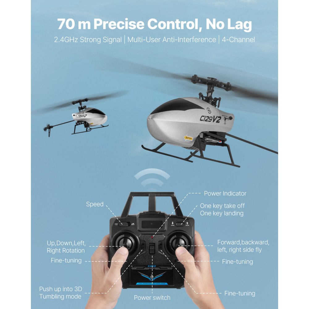 Hélicoptère RC, hélicoptère télécommandé 2,4 GHz avec gyroscope, avion RC 4 canaux pour débutants, temps de vol de 39 minutes, décollage/atterrissage à un bouton, jouet pour 8 ans et plus Hélicoptère RC, hélicoptère télécommandé 2,4 GHz avec gyroscope, avion RC 4 canaux pour débutants, temps de vol de 39 minutes, décollage/atterrissage à un bouton, jouet pour 8 ans et plus