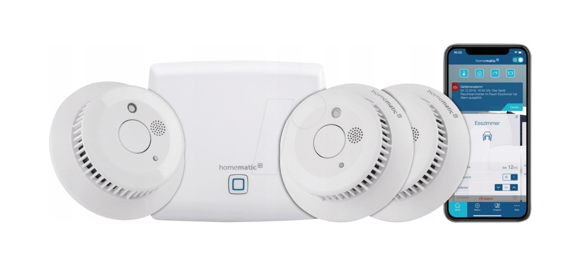 Starterset 3x Homematic IP HmIP-SWSD rookmelder met 1x Acces Point Smart Home rookmelder 142685A0A