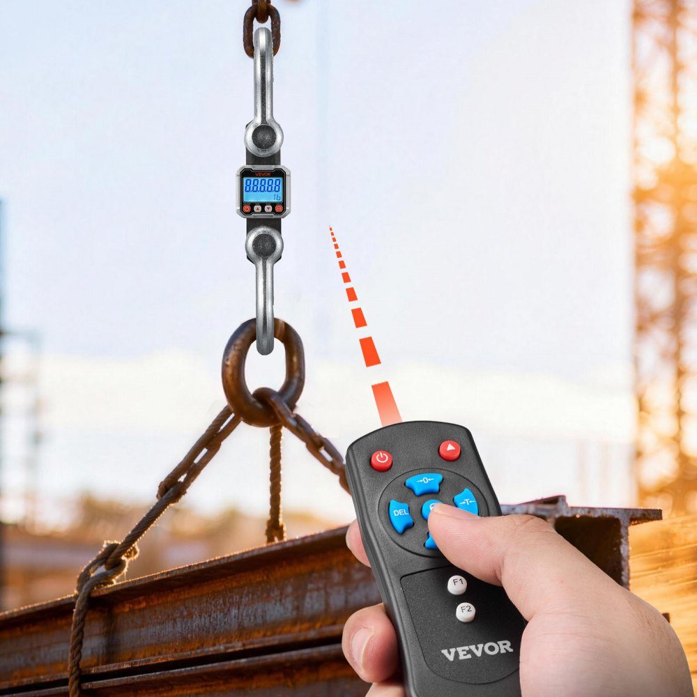Crane Scale 10T, Digital Hanging Scale, Industrial Scale with Cast Aluminum Housing & LCD Display, 2kg Division & 3 Level Switch, Remote Control, Play Scale, Hook Scale for Garage & Factory