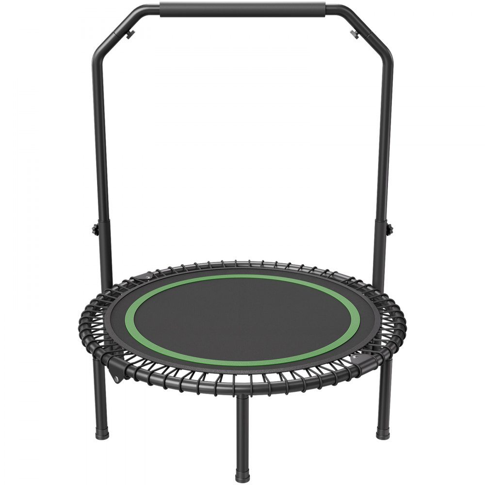 Mini trampoline pliable fitness rebondeur 1027 mm, trampoline d'entraînement résilient 150 kg, trampoline de sport rebondeur mini trampoline trampoline de jardin avec poignée en mousse réglable en hauteur sur 4 niveaux