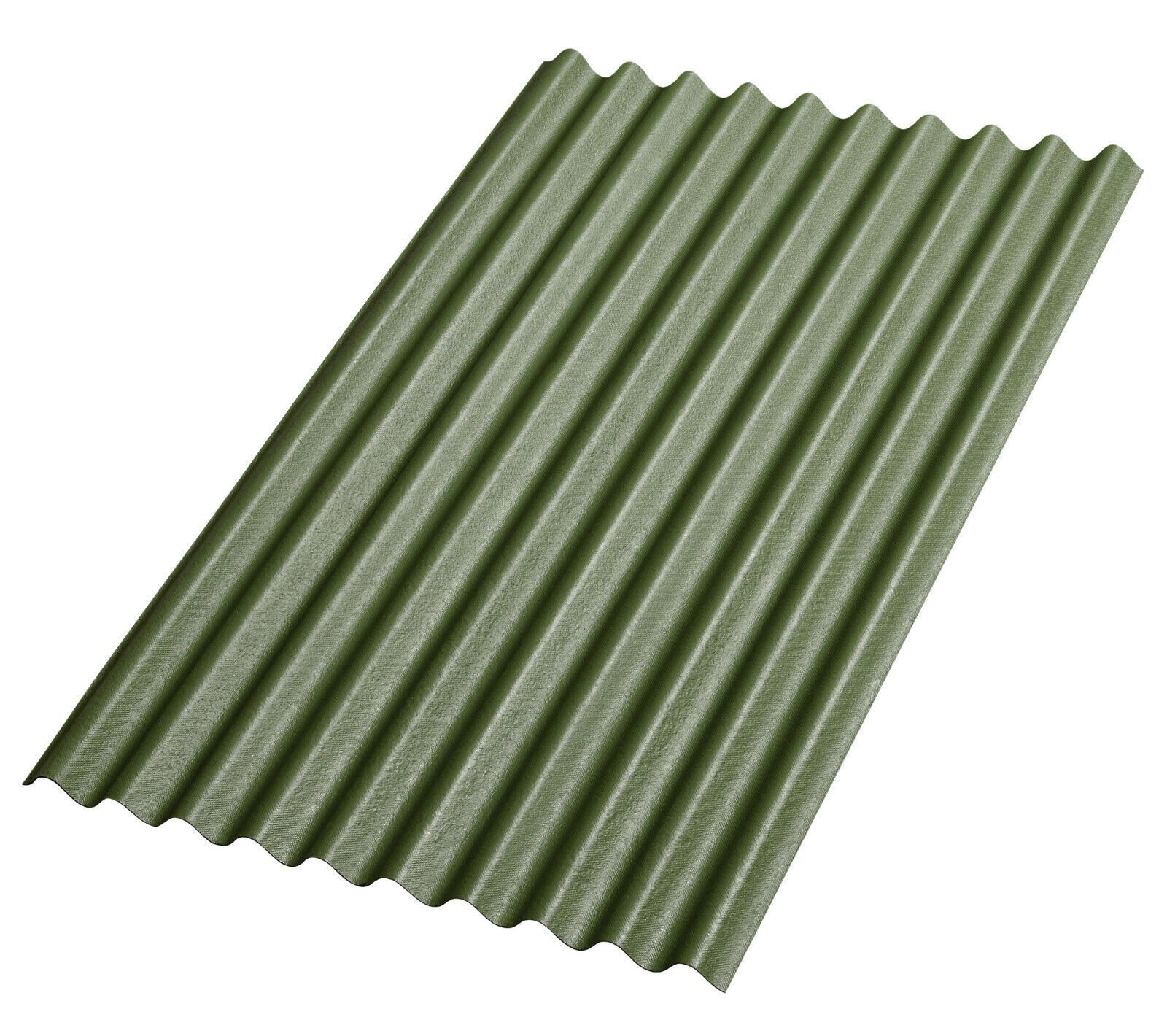 Roof covering bitumen corrugated sheets 1000 x 760 mm green