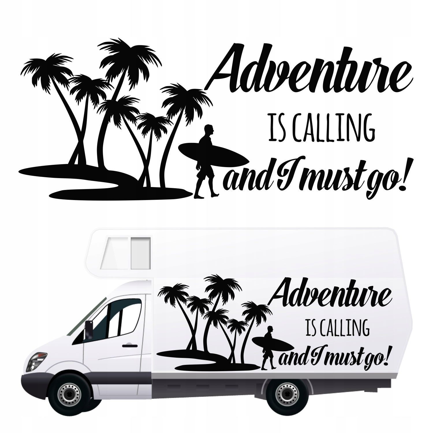 Productomschrijving: Sticker voor camper, caravan, auto - bergen (170x70 cm) motief 4