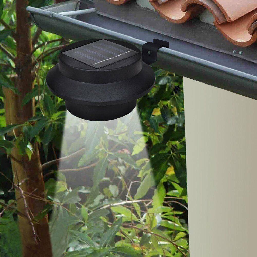 4x Solarleuchten LED Garten Dachrinnenleuchte Zaunleuchte Außendachrinne Solarlampe Outdoor Garten Wandlampe Strahler Haus
