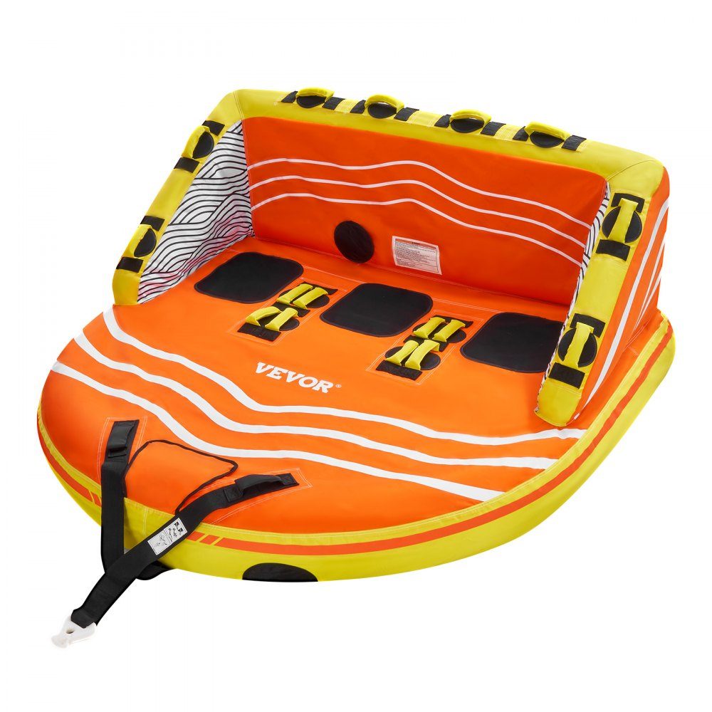 Boating Fun Tube Set, Inflatable Tugboats for 1-3 People, 500 Pound Water Sports Tow Tube for Pulling Boats - with Grab Handles, Tow Points and Safety Valve