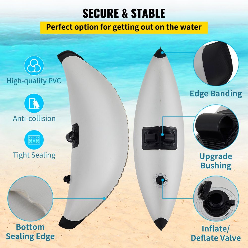 Kajak Outrigger-stabilisator 7-8ft verstelbare lengte waterfietsen 14" breedte vlotterstabilisatorset 2-delige wildwaterkajak drijvende PVC-balansaccessoires voor opblaasbare kanoboten