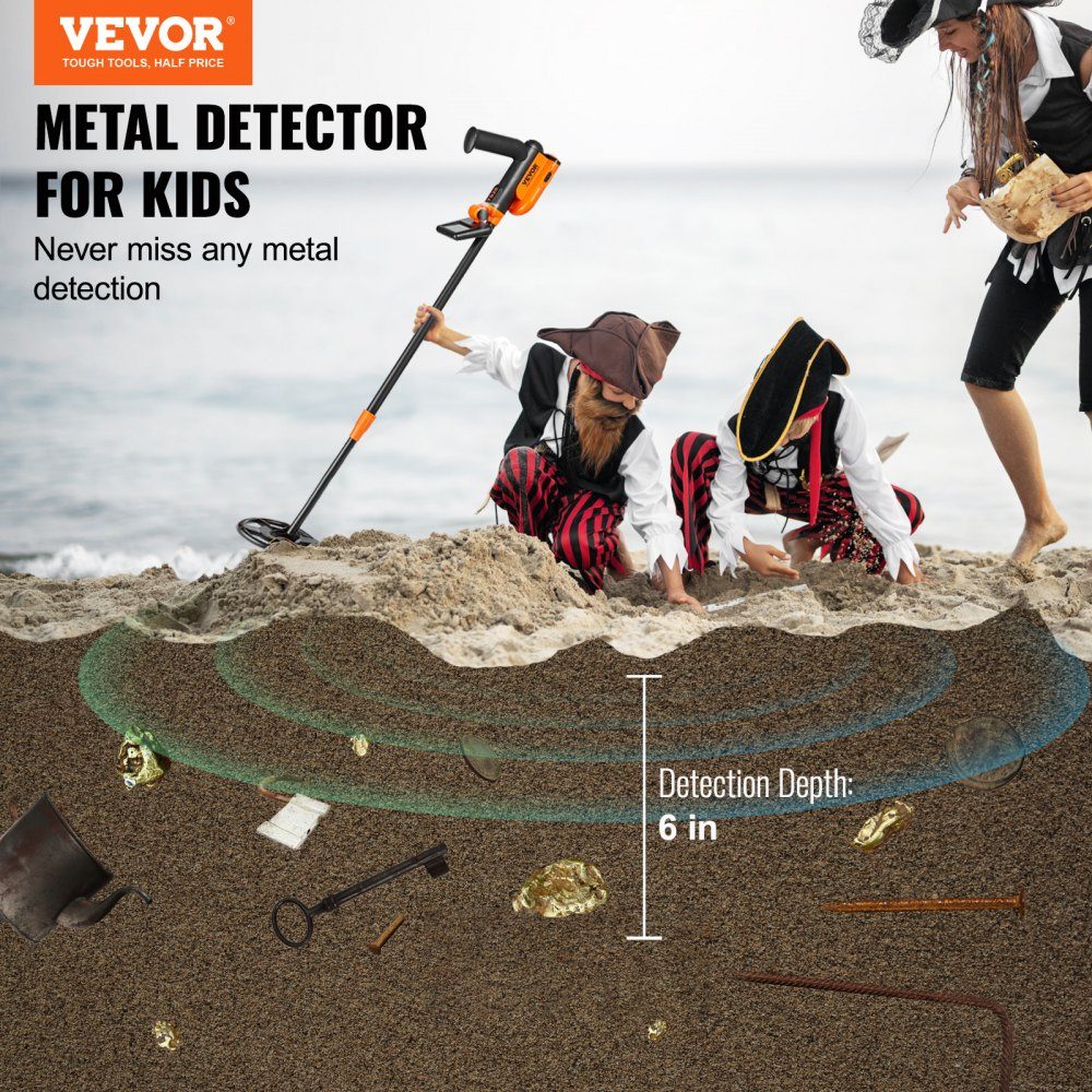 Metal Detector Set for Kids, Multifunctional Professional Detector with 2 Modes, Metal Detector, Waterproof 6" Coil for Greater Depth, with Shovel and Carry Bag