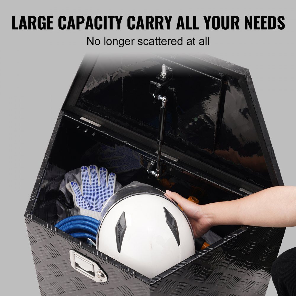 Trailer Tongue Box Trailer Tool Box 990x419x305mm Aluminum Alloy Trailer Box Storage with Lock and Key Trailer Tongue Tool Box for RV etc