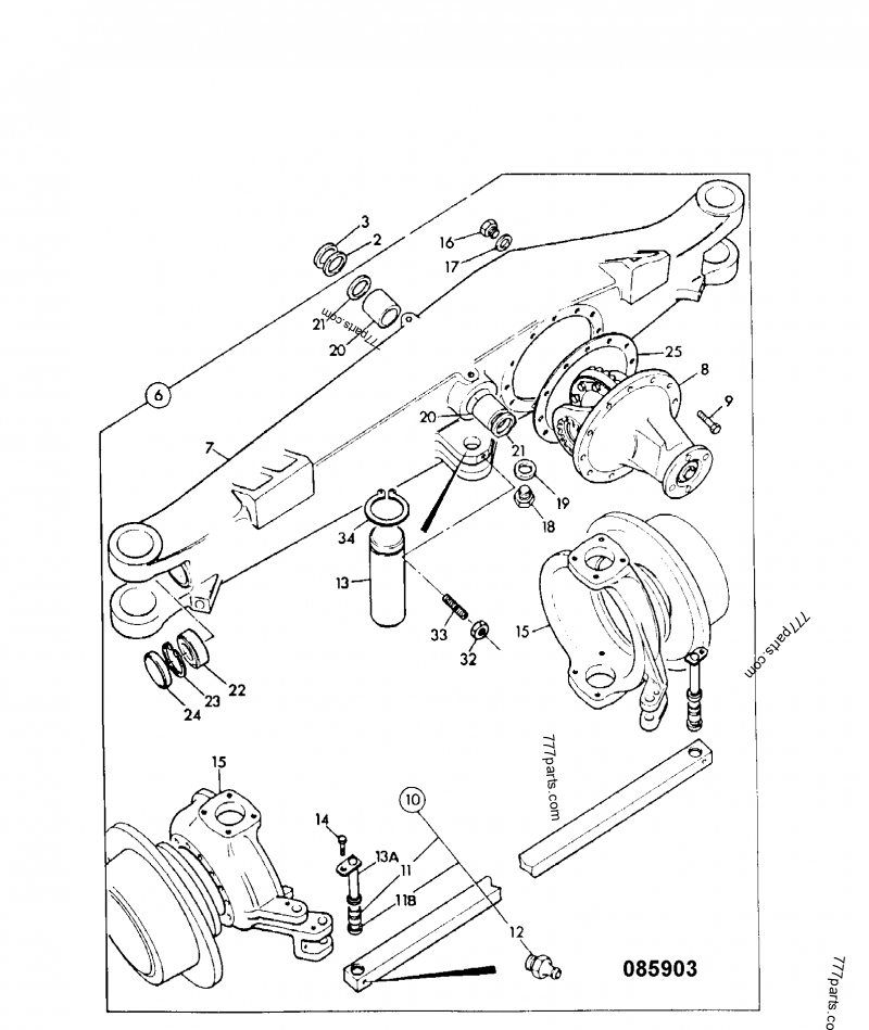 Douille JCB 33mm de long 30mm OD X 25mm ID 808/00253 Original