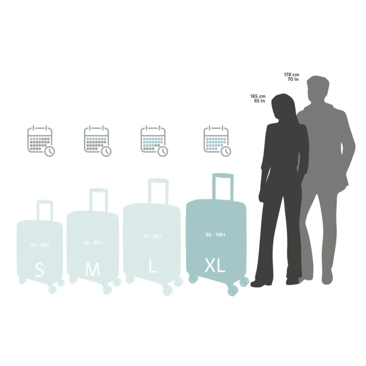 TOPMOVE® Koffer-Set, Softcase, M und XL, 62/69 L und 96/108 L, erweiterbar