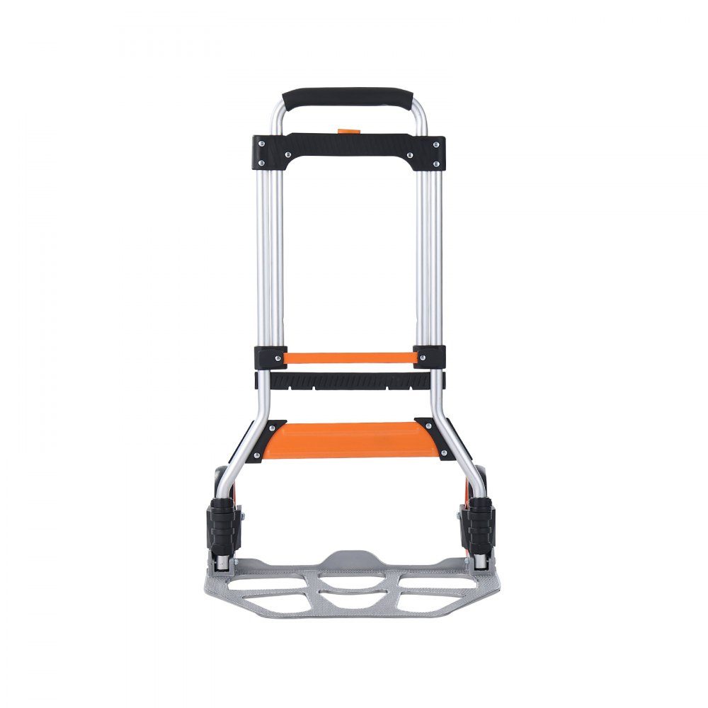 Folding Sack Truck 125kg Aluminum Alloy Plastic Transport Trolley Stacking Trolley with Adjustable Handle 820-1105mm Foldable Trolley with Tension Rope Included Compact Size for Storage