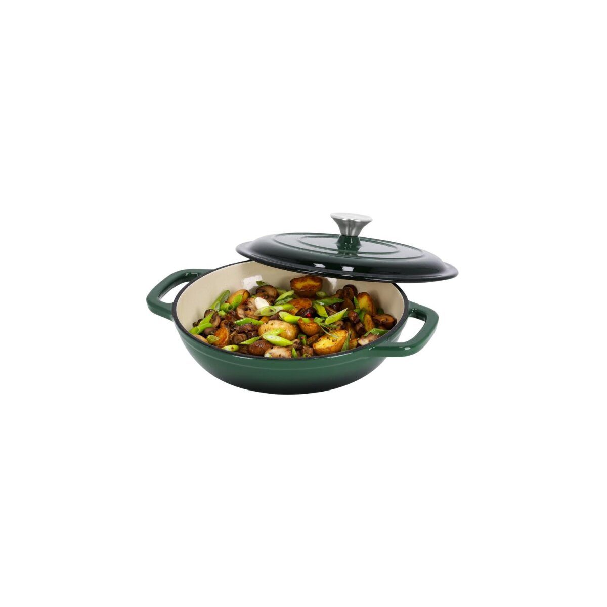 Żeliwna patelnia do serwowania SILVERCREST® 26 cm / 2,4 litra (zielona)